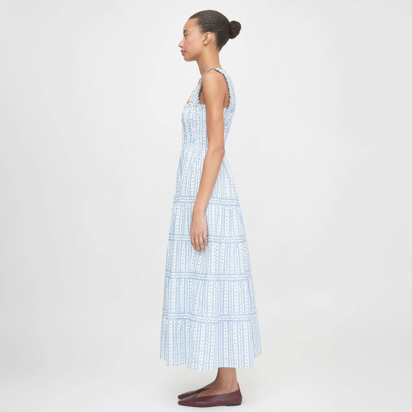 The Kimmy Nap Dress - Blue Petal Stripe
