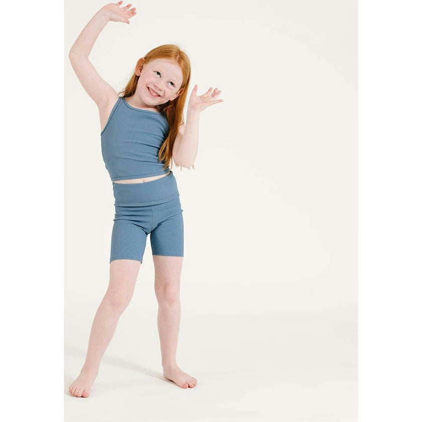 Ribbed Cycle Shorts, Blue