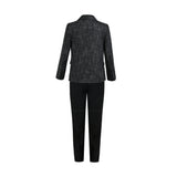 Black Alexander Checked Pattern Blazer Suit Set