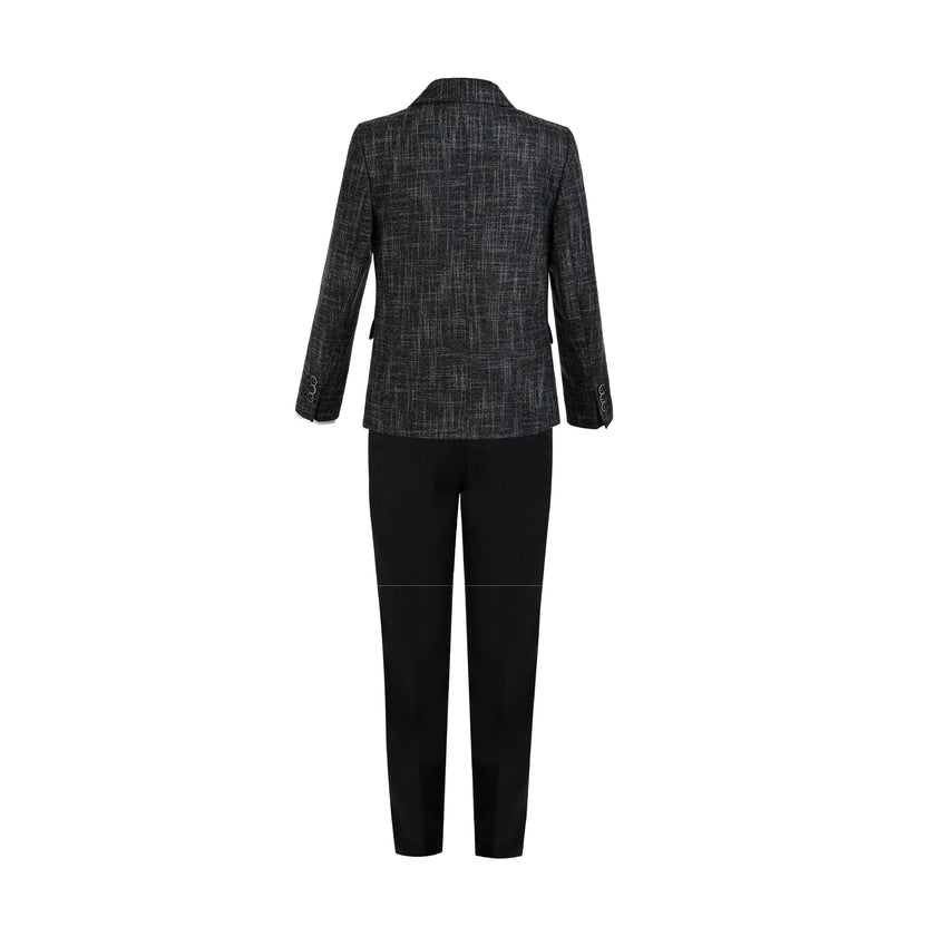 Black Alexander Checked Pattern Blazer Suit Set