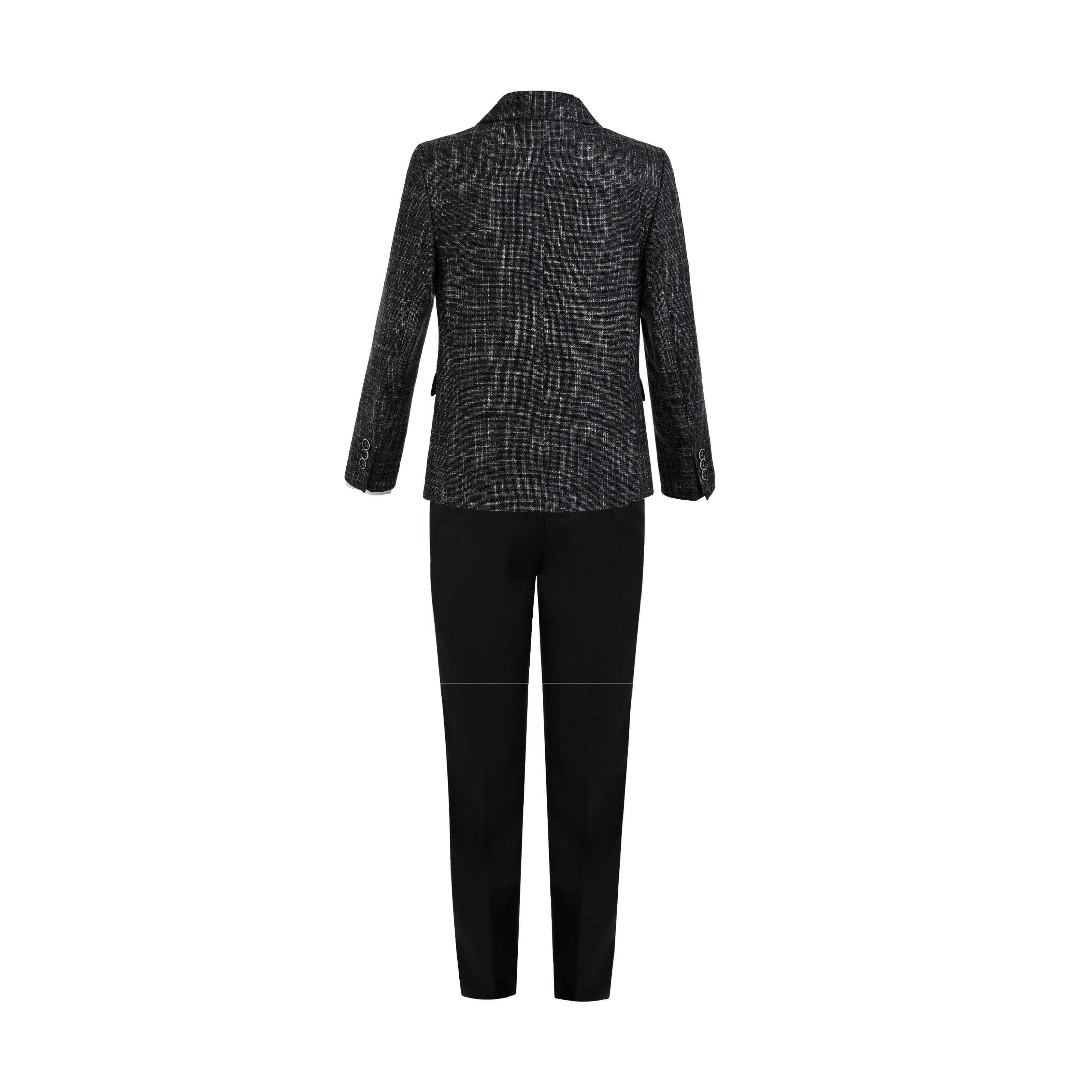 Black Alexander Checked Pattern Blazer Suit Set