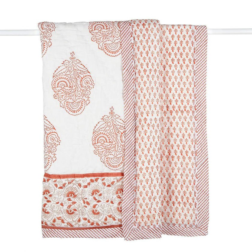 Block-Printed Cotton Crib Quilt