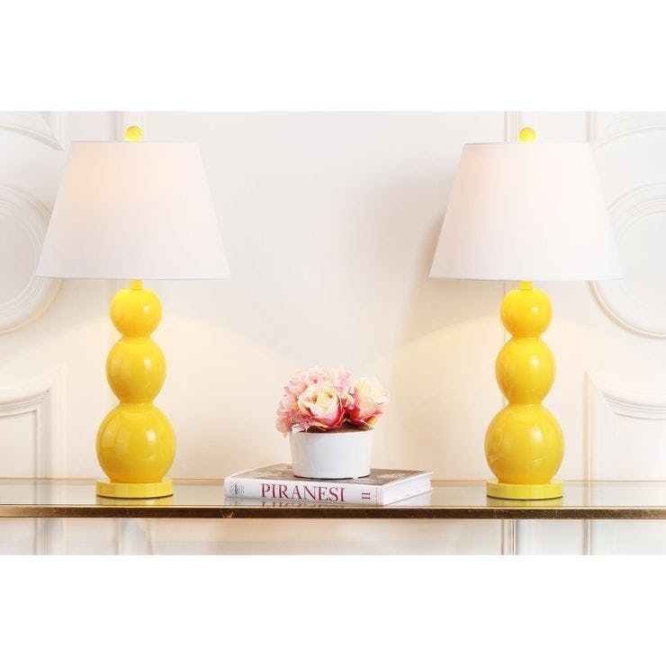 Set of 2 Jayne Three-Sphere Glass Lamps