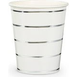 Silver Frenchie Striped 9 oz Cups