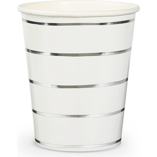 Silver Frenchie Striped 9 oz Cups