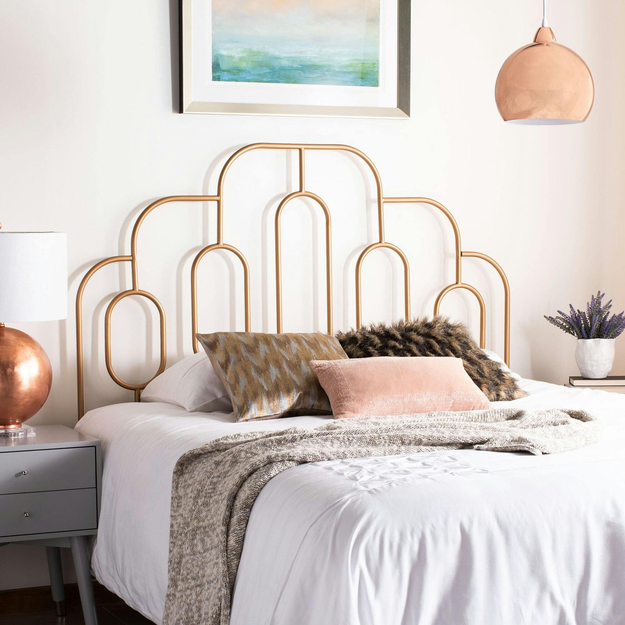 Paloma Metal Retro Headboard, Gold