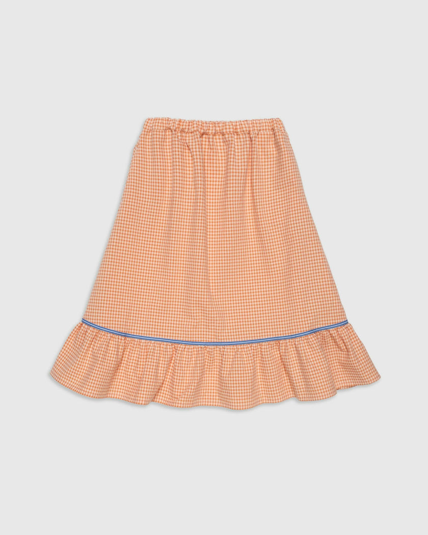 Picnic Skirt in Orange Gingham