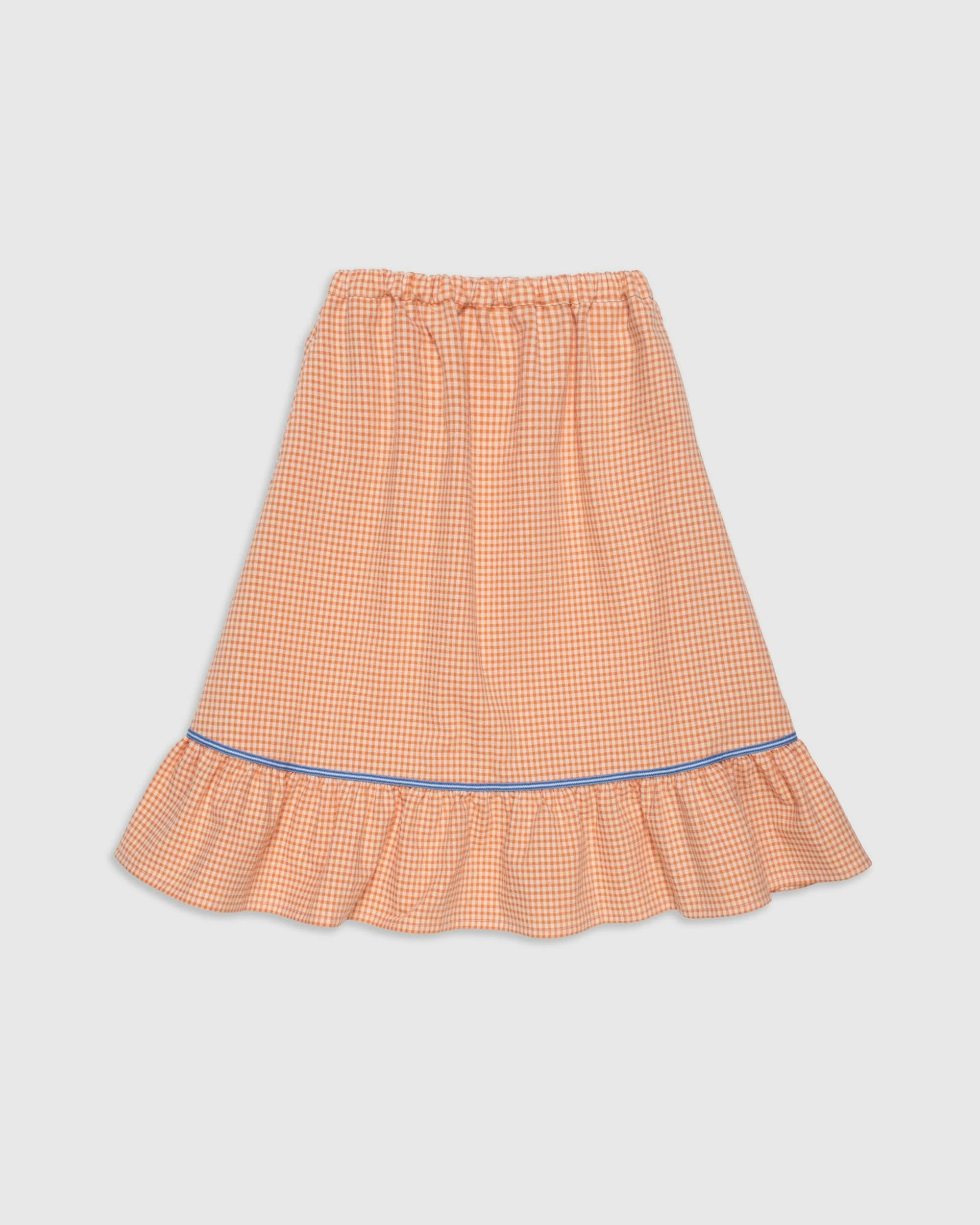 Picnic Skirt in Orange Gingham
