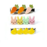Bunnies Carrots and Chicks Hair Clips -SPR