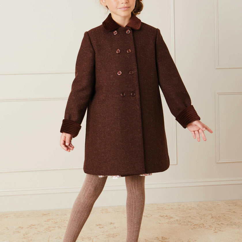 Traditional Double Breasted Coat in Brown (12mths-10yrs)