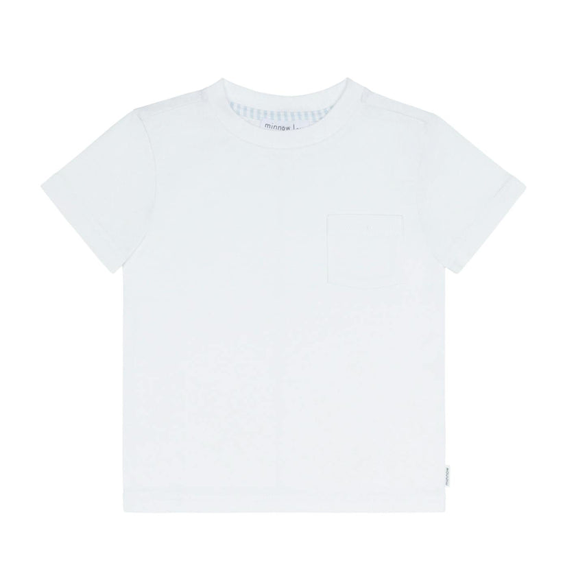 unisex white pocket tee