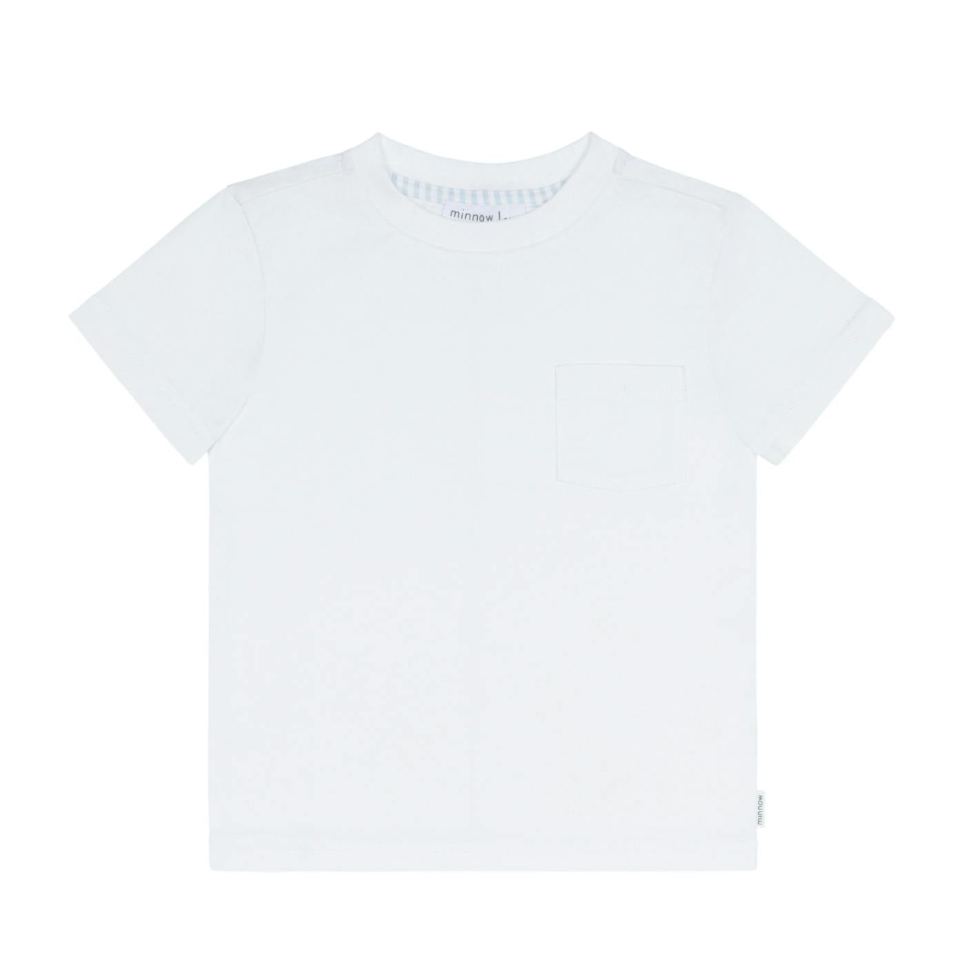 unisex white pocket tee