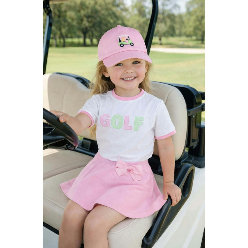 Dog in Golf Cart Bow Baseball Hat