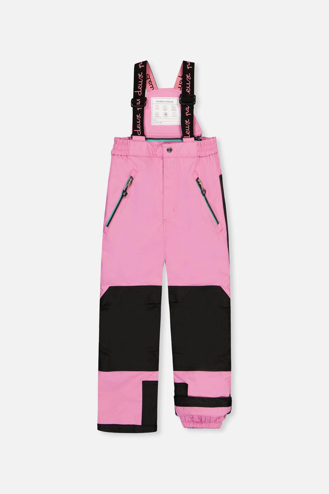 Two Piece Play Snowsuit Black Heart Print With Pink Pants