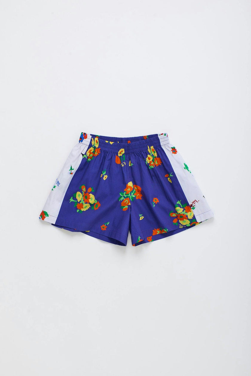 BLOSSOM PATCHWORK SHORTS BLUE