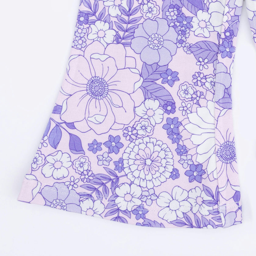 Lacy Lavender Floral - Peplum Tank Top with Baby Bells