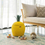 Handcrafted - Pineapple Storage Basket Yellow (Medium) - Rattan Wicker