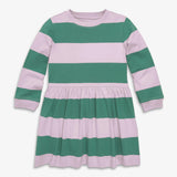 Kids long sleeve easy dress in stripe