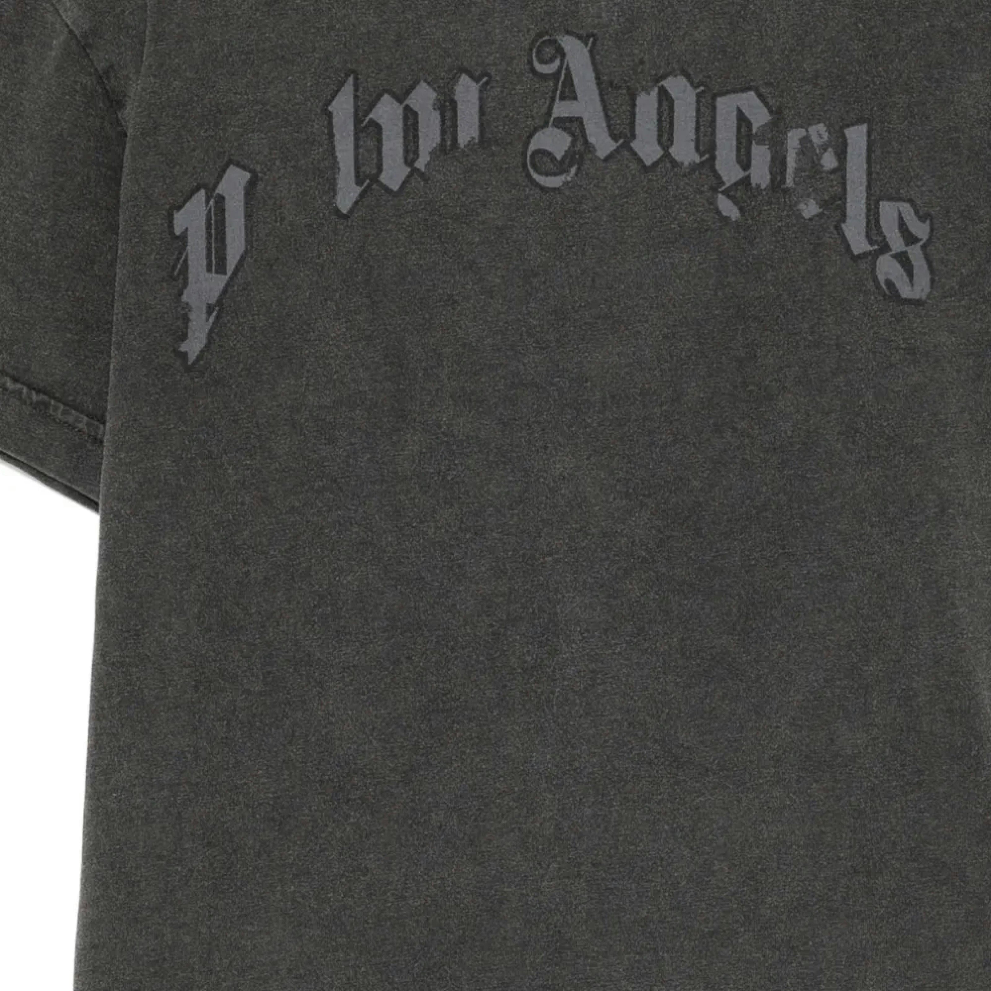 Black Curved Logo Faded T-Shirt