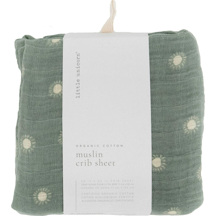 Organic Cotton Muslin Crib Sheet - Sage Suns