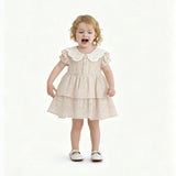 Cream Floral Tiered Dress