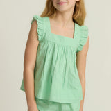 girls gustavia gingham ruffle top and short set