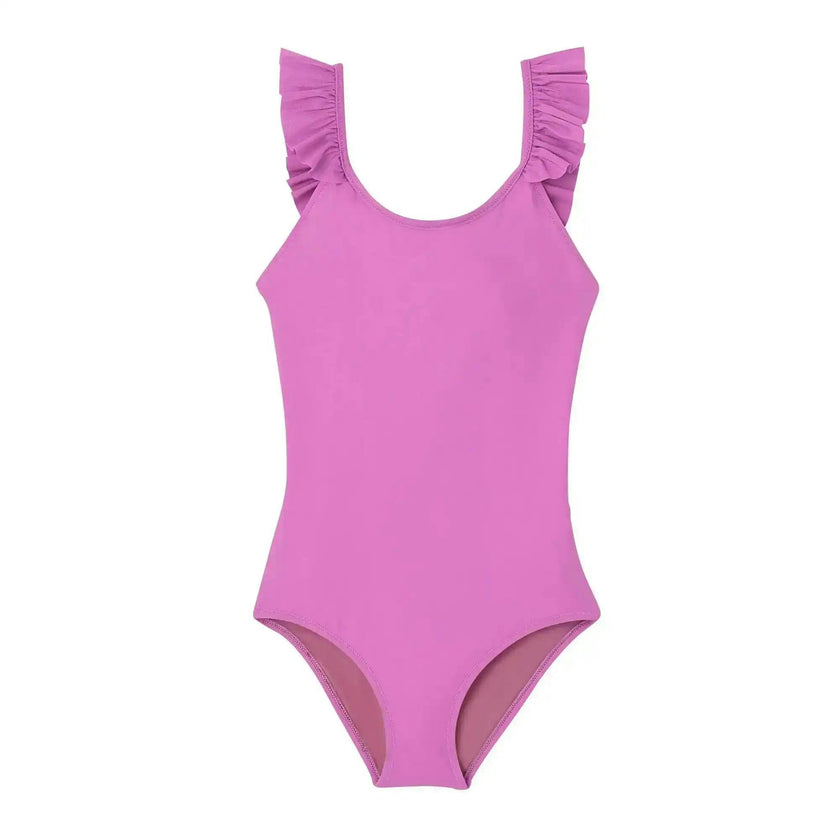 Girls' UV-resistant one-piece swimsuit, purple| BORA BORA 1P