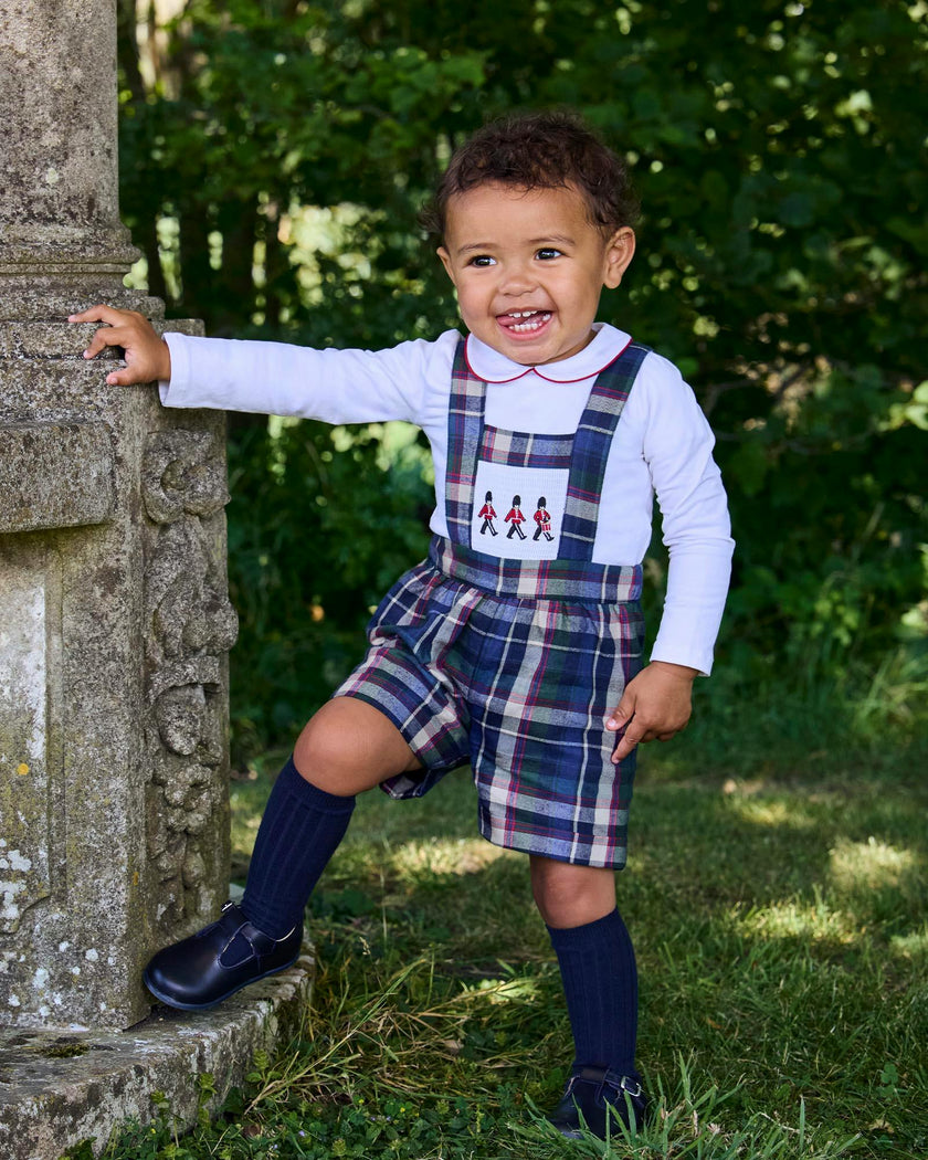 Baby Smocked Bib Short in Marching Band