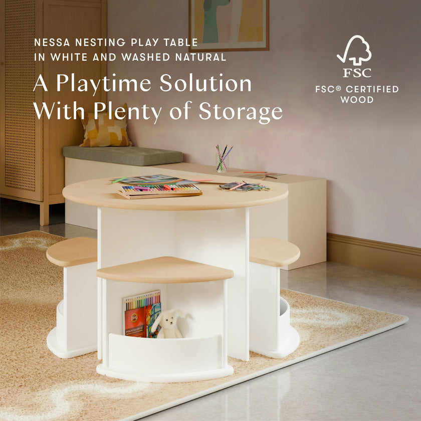 Babyletto Kids Nessa Nesting Play Table & Chair Set