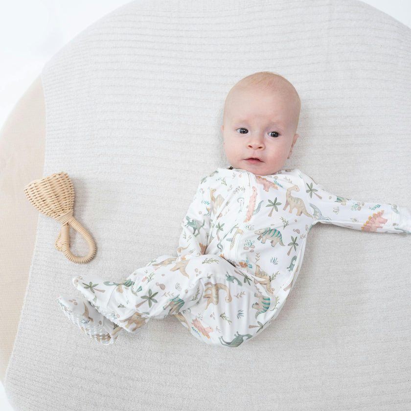 Sweet Baby Dinos - 2 Way Zipper Footie