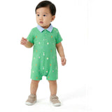Infant Boys Printed Polo Romper | Bunny & Carrot