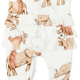 Tutu Bamboo Ruffle Zipper Footed Romper
