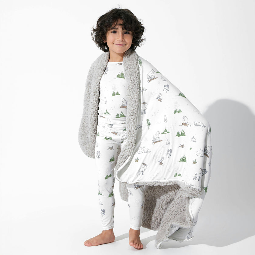 Winter Forest Animals Bamboo Kids Pajamas