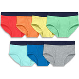 Kids brief 7-pack in solid rainbow mix