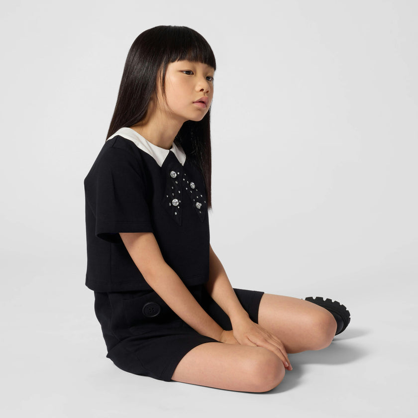 Black Bow Collar Dress