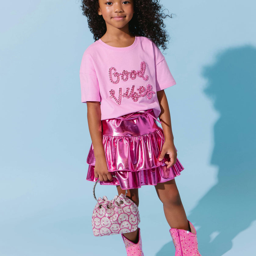 Pink Crystal Good Vibes T-shirt