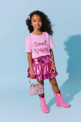 Metallic Ruffle Skort