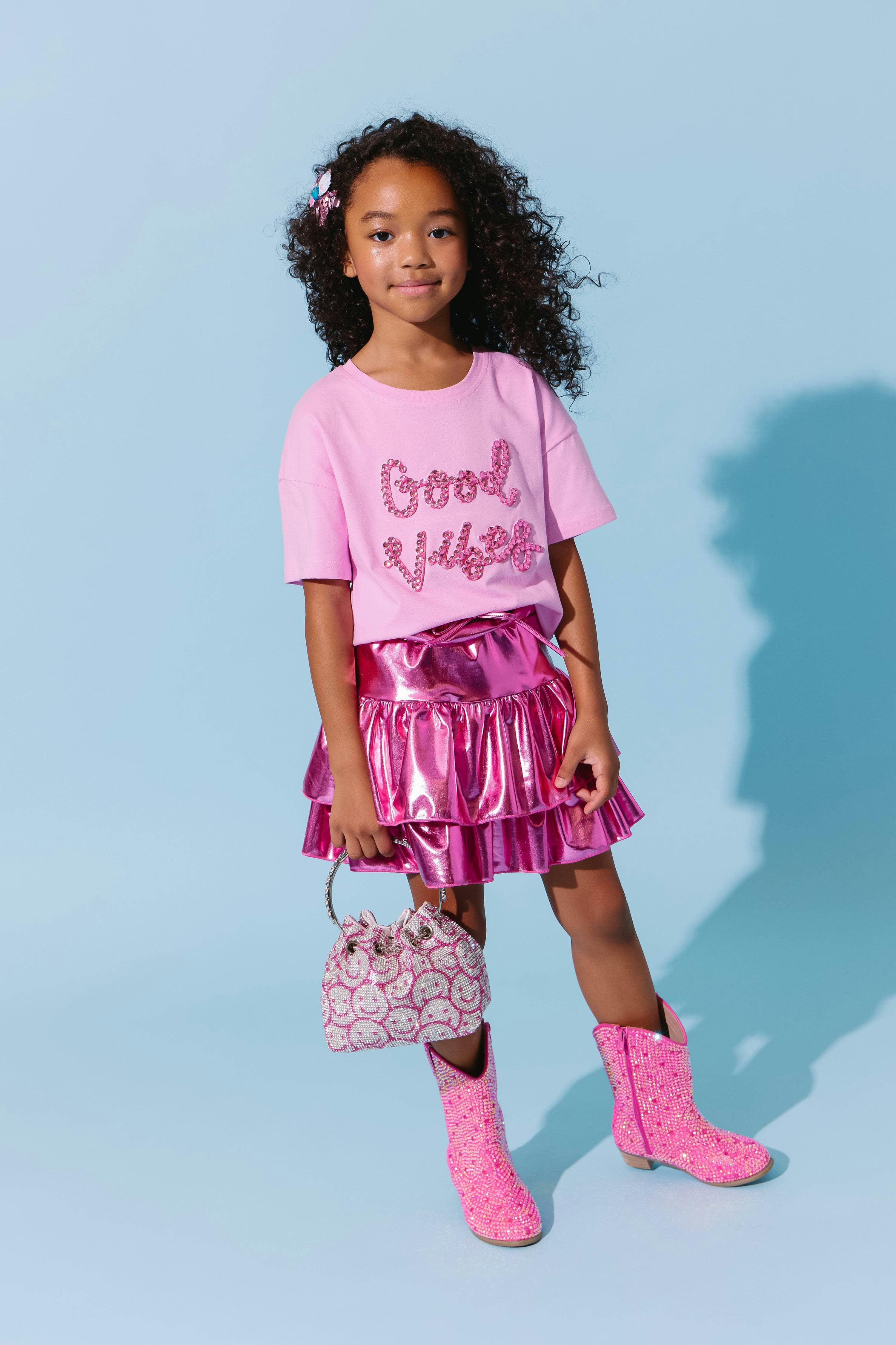 Metallic Ruffle Skort
