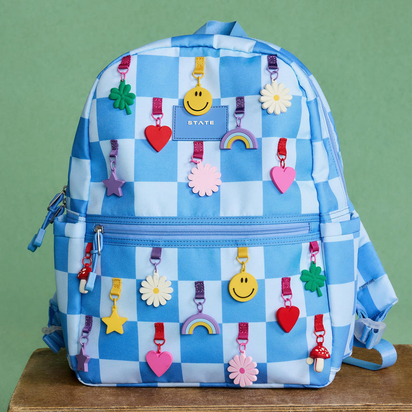 Kane Double Pocket Backpack, Charms Blue Checkerboard
