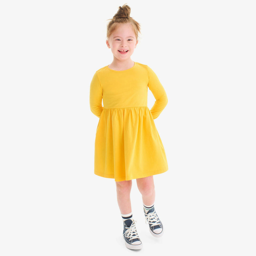 Kids long sleeve perfect pocket dress