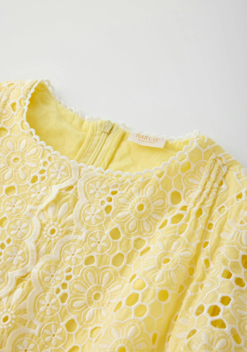 Skyla Sleeve Embroidered Mini Dress