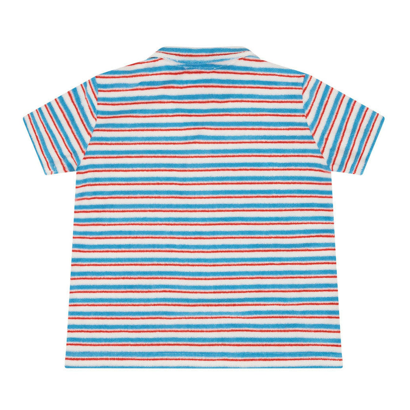 boys jetty stripe french terry button up