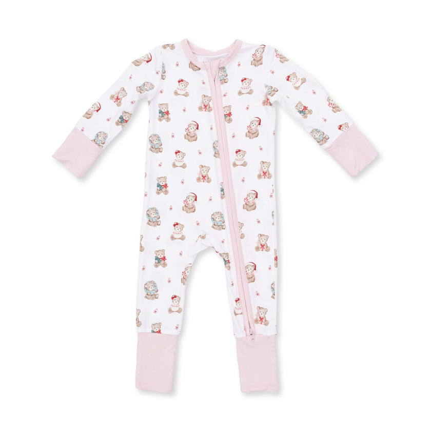 Christmas Teddy Bears Pink - Convertible Romper