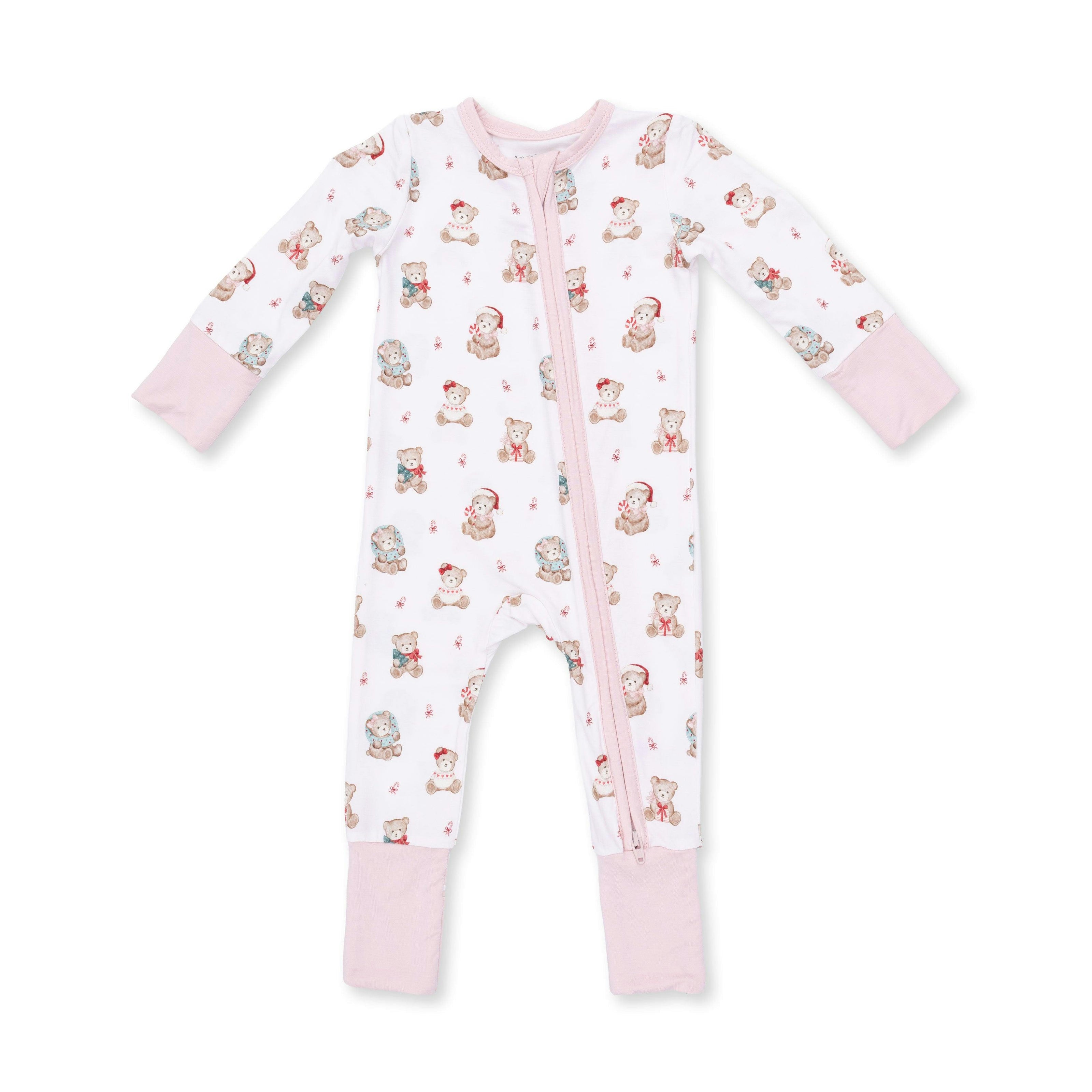 Christmas Teddy Bears Pink - Convertible Romper