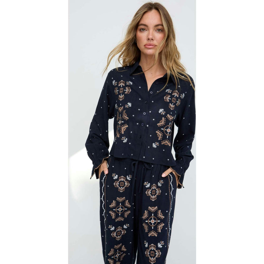 Penny Boxy Embroidered Shirt