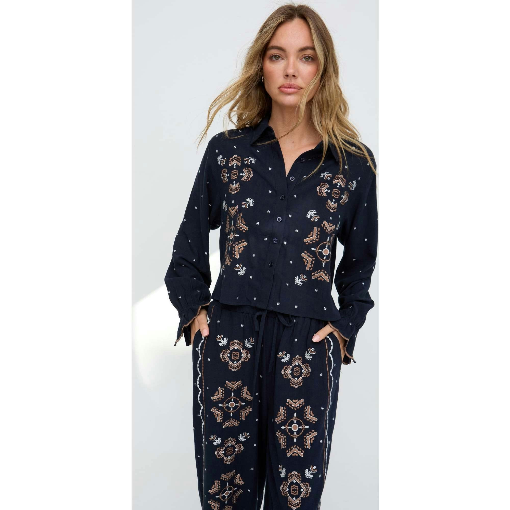 Penny Boxy Embroidered Shirt
