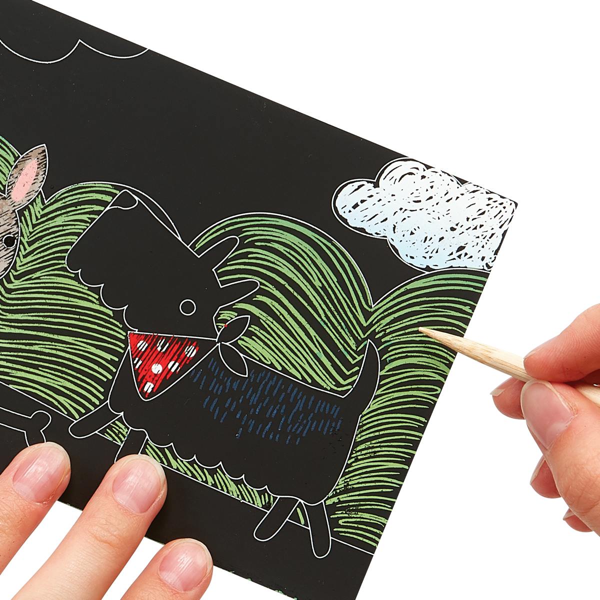 Scratch and Scribble Mini Scratch Art Kit - Playful Pups - 6 Cards