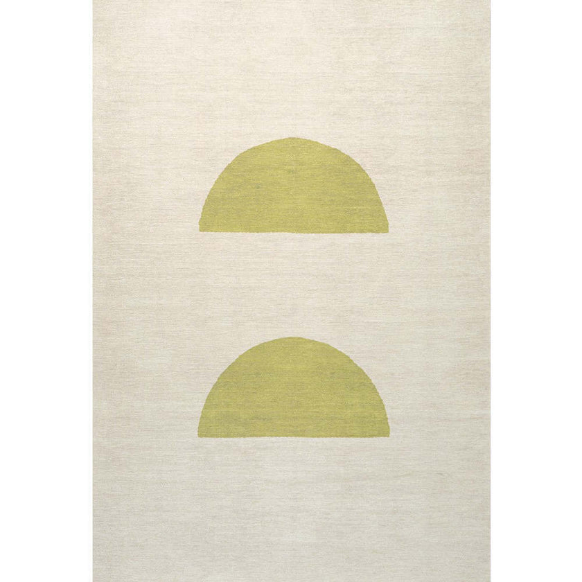Luola Minimalist Geometric Machine-Washable Area Rug, Yellow