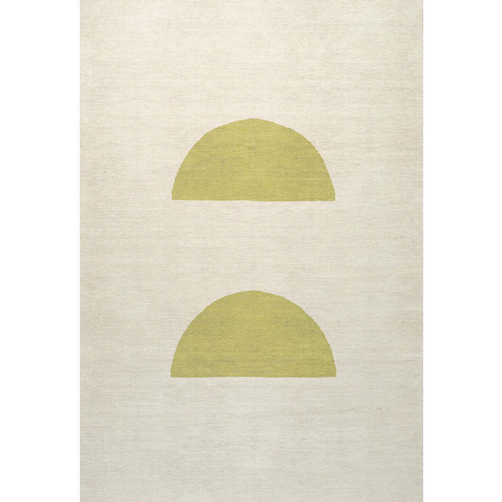 Luola Minimalist Geometric Machine-Washable Area Rug, Yellow