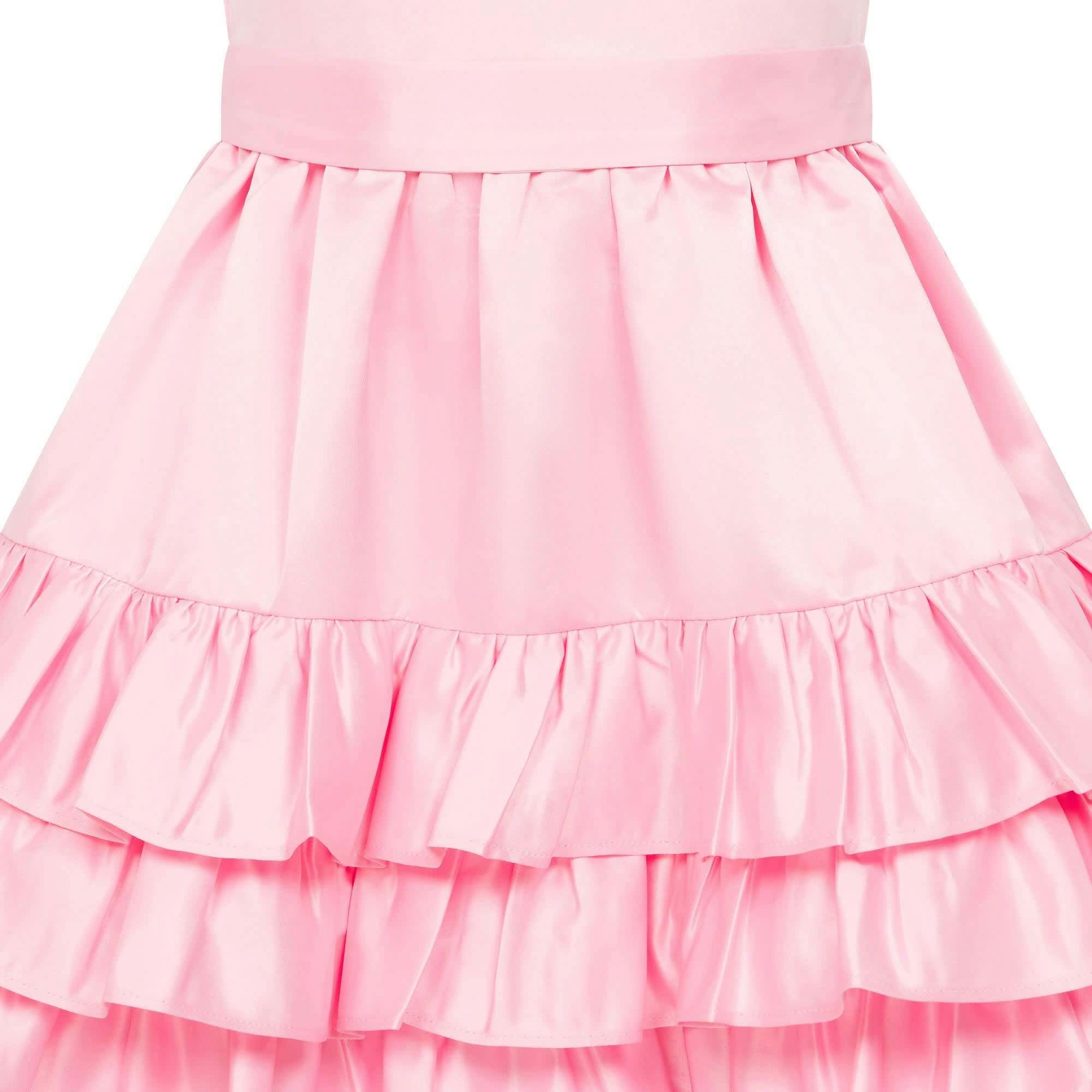 Arabella Frill Satin Girls Party Dress